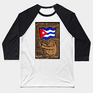 Cuban Flag Ape Baseball T-Shirt